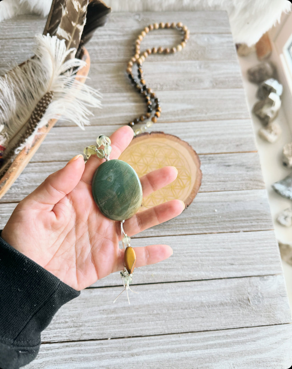 Ocean Jasper mala /  Chrysoprase mala/ mala necklace /Crystal mala / Gemstone necklace / Vegan