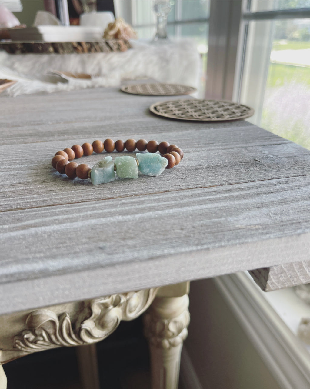 Sea foam Green Fall bracelet / Essential oil bracelet / Essential oil bracelet / Amazonite /  Ezzy to Eden bracelet