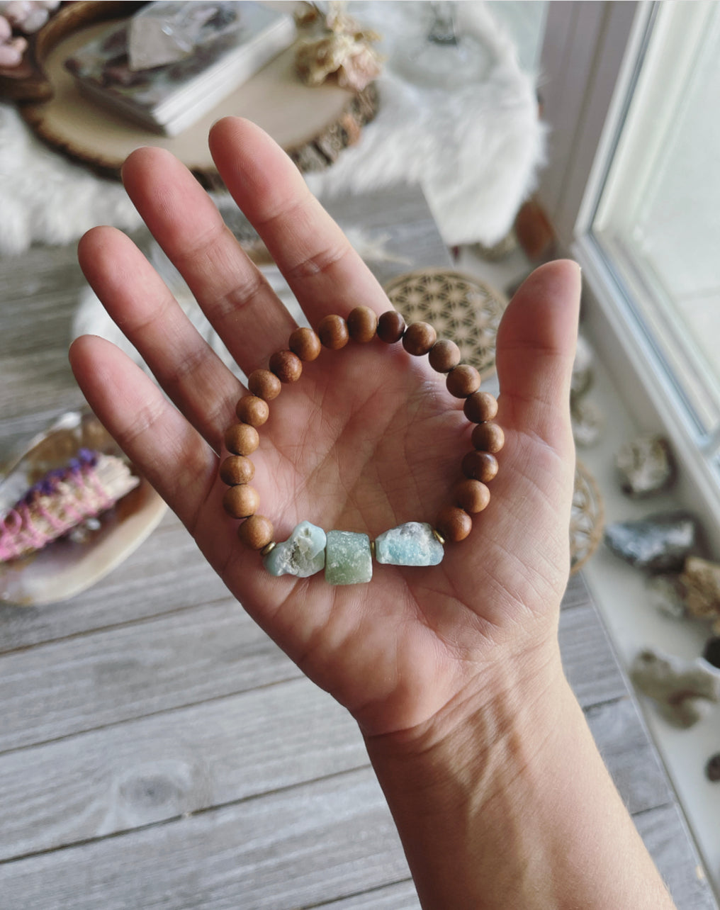 Sea foam Green Fall bracelet / Essential oil bracelet / Essential oil bracelet / Amazonite /  Ezzy to Eden bracelet