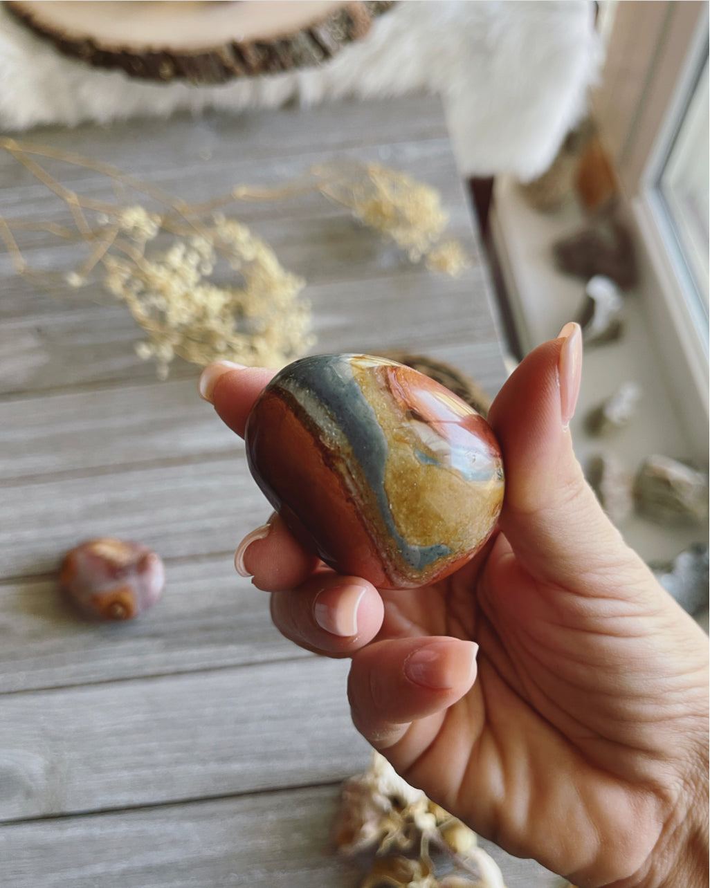 Polychrome Jasper / Jasper palm stone/ Crystal  / Gemstone/