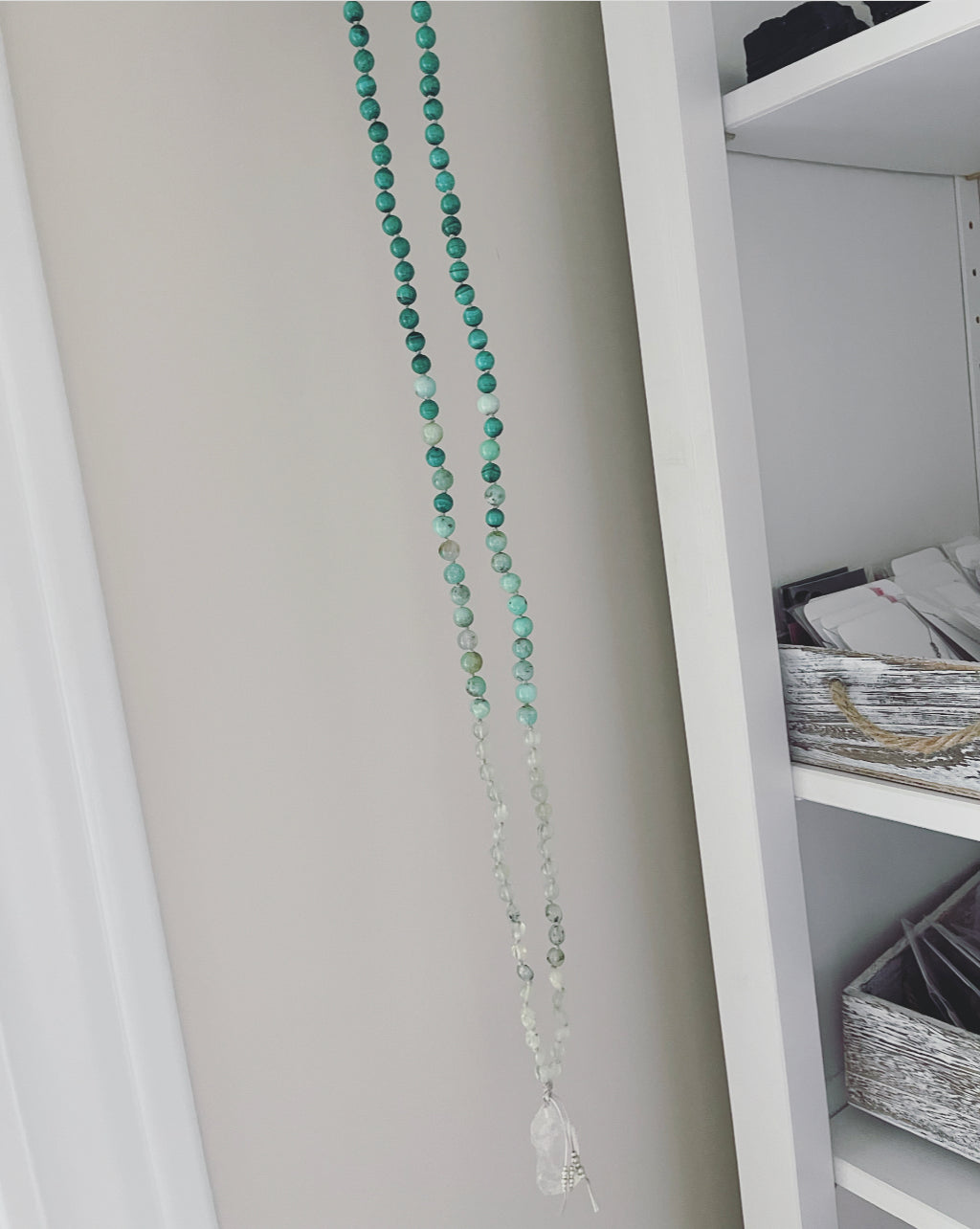 Lucky Green Ombré mala / Quartz mala / Rainbow mala/ Jasper mala necklace /Crystal mala / Gemstone necklace / Vegan