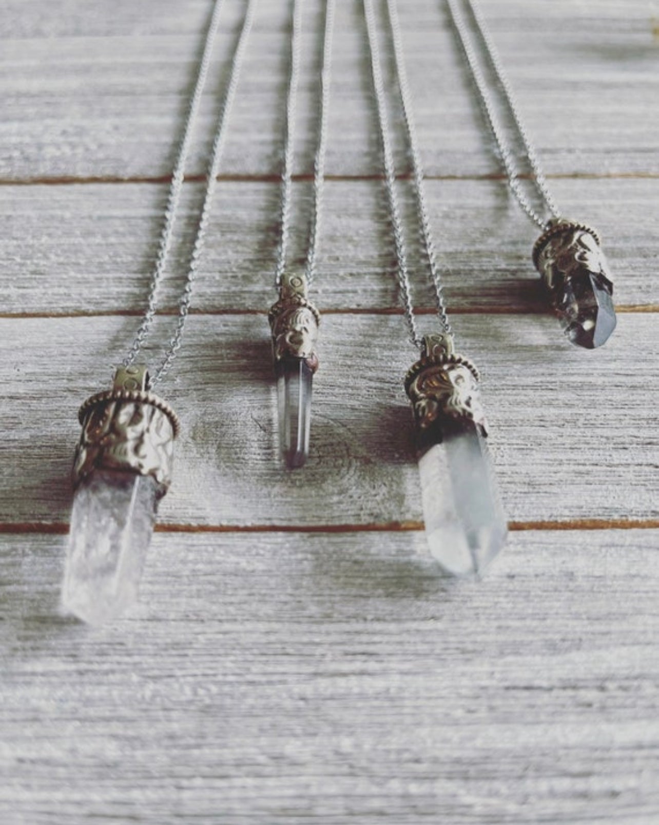 Quartz point necklace / Clear Quartz necklace/ Brass necklace /Quartz point jewelry / boho jewelry / boho necklace / gemstones necklace /