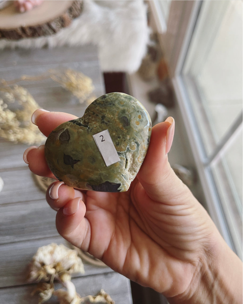 Ocean Jasper hearts / Ocean Jasper palm stone/ Crystal  / Gemstone/ Crystal heart