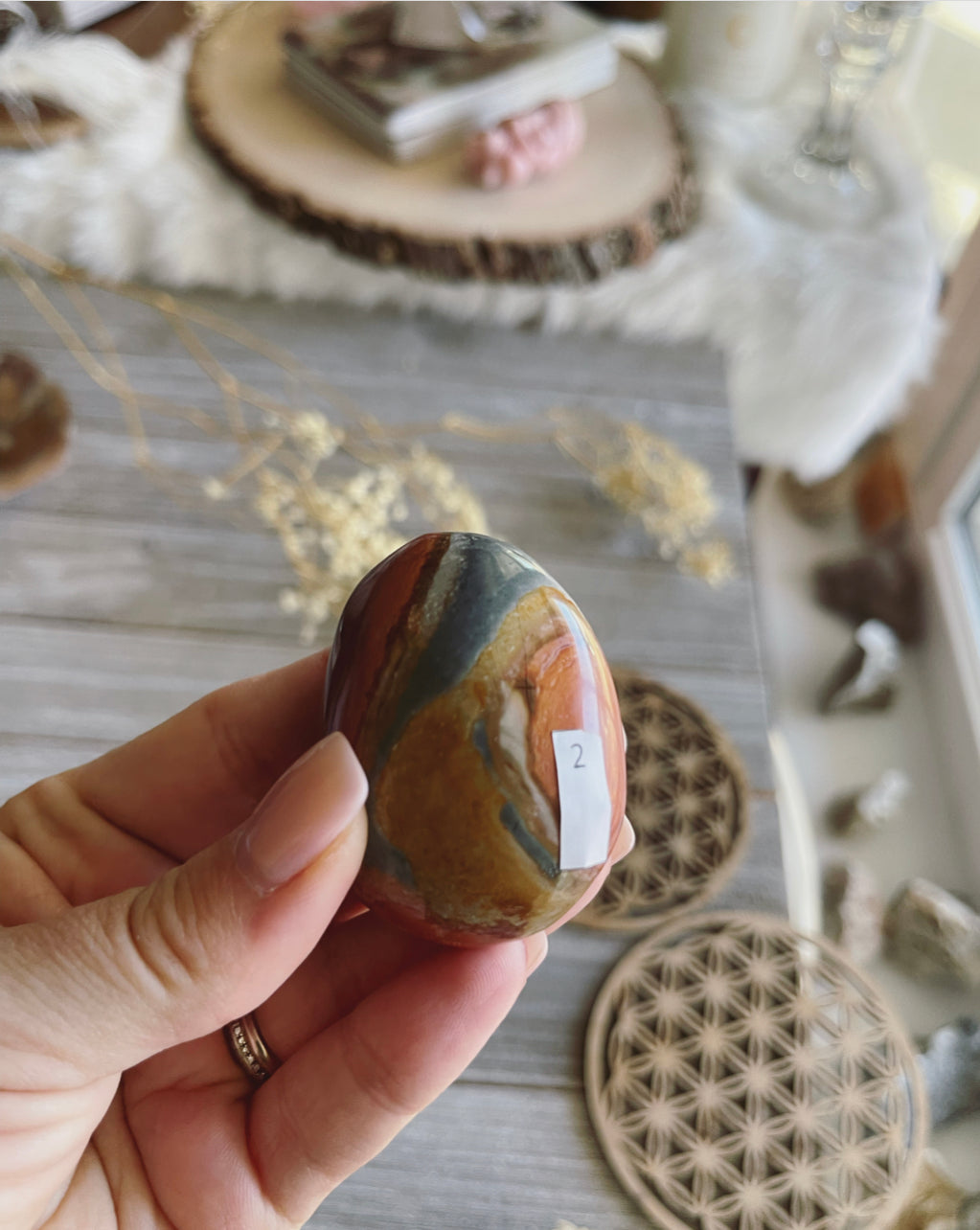 Polychrome Jasper / Jasper palm stone/ Crystal  / Gemstone/