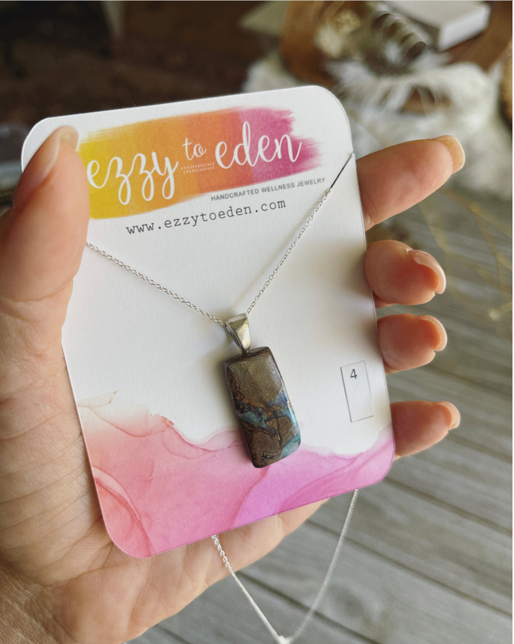 Genuine Boulder Opal, necklace // Gemstone necklace // necklace // Blue necklace // Short necklace // Boho necklace / Hippy necklace / Zen necklace