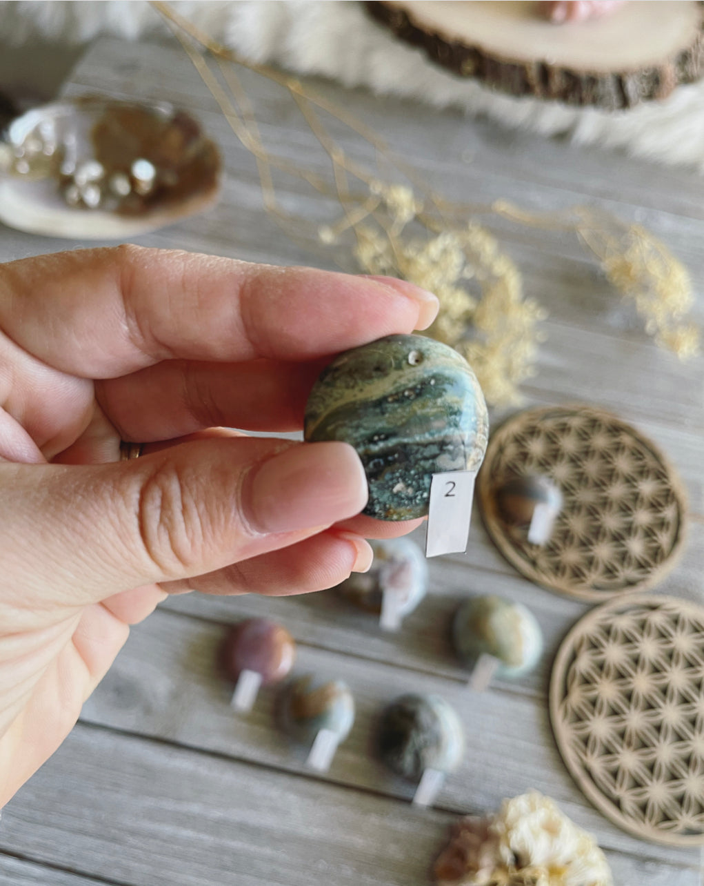 Ocean Jasper 8th vein / Ocean Jasper palm stone/ Crystal  / Gemstone/ Crystal heart