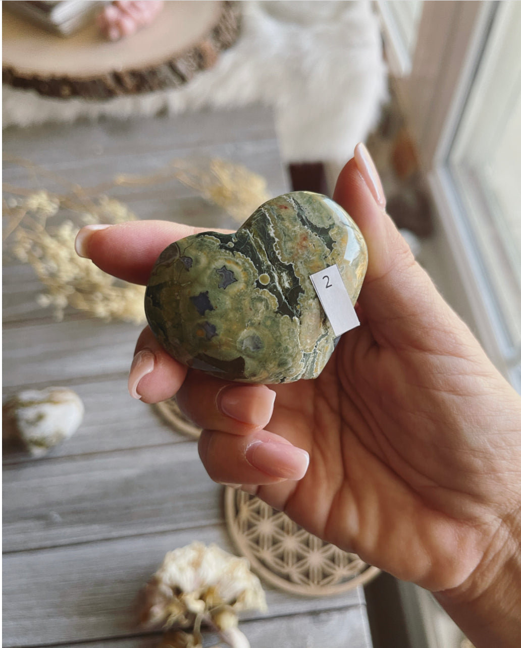 Ocean Jasper hearts / Ocean Jasper palm stone/ Crystal  / Gemstone/ Crystal heart