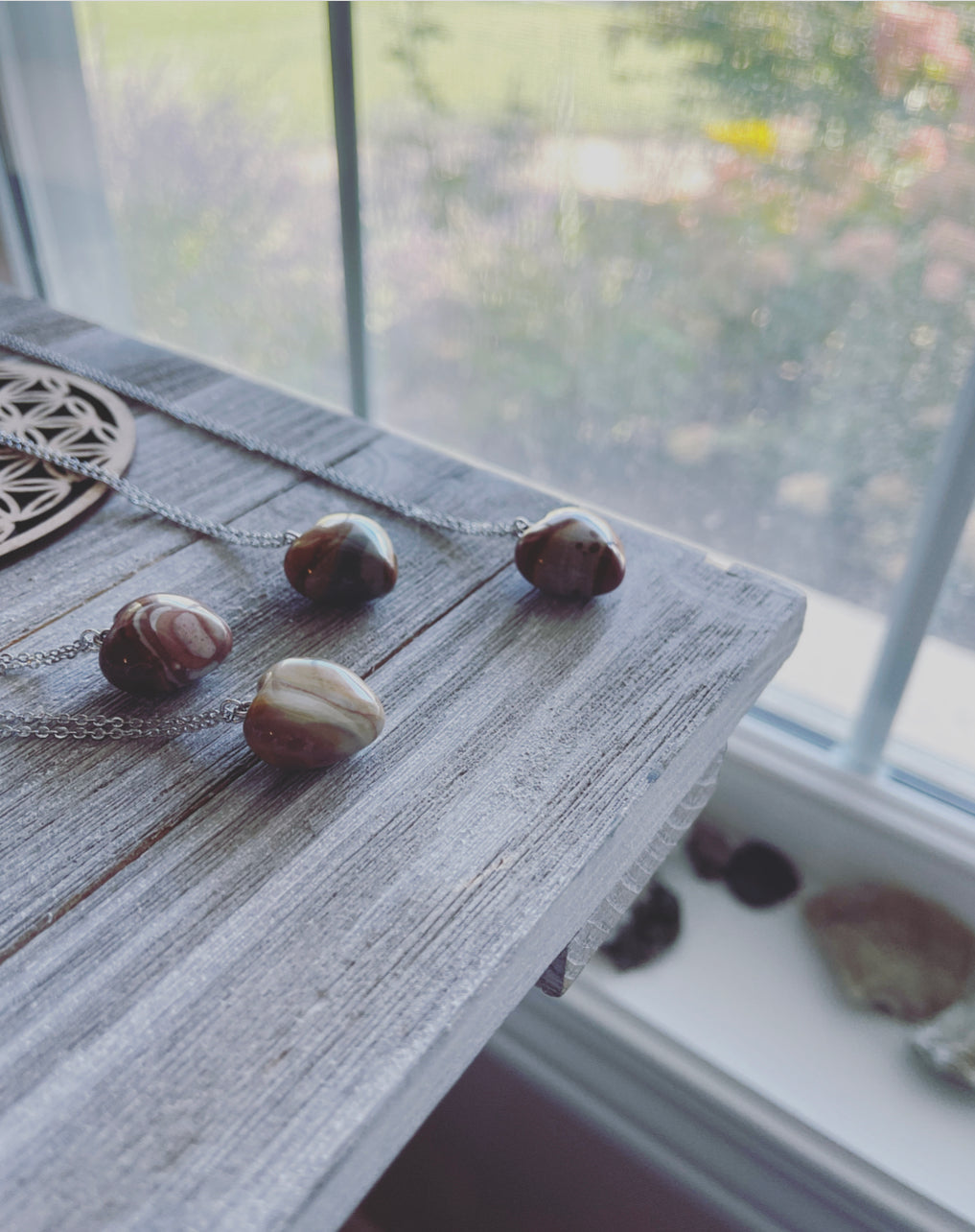 Polychrome Jasper heart necklace // Gemstone necklace // necklace // Blue necklace // Short necklace // Boho necklace / Hippy necklace / Zen necklace