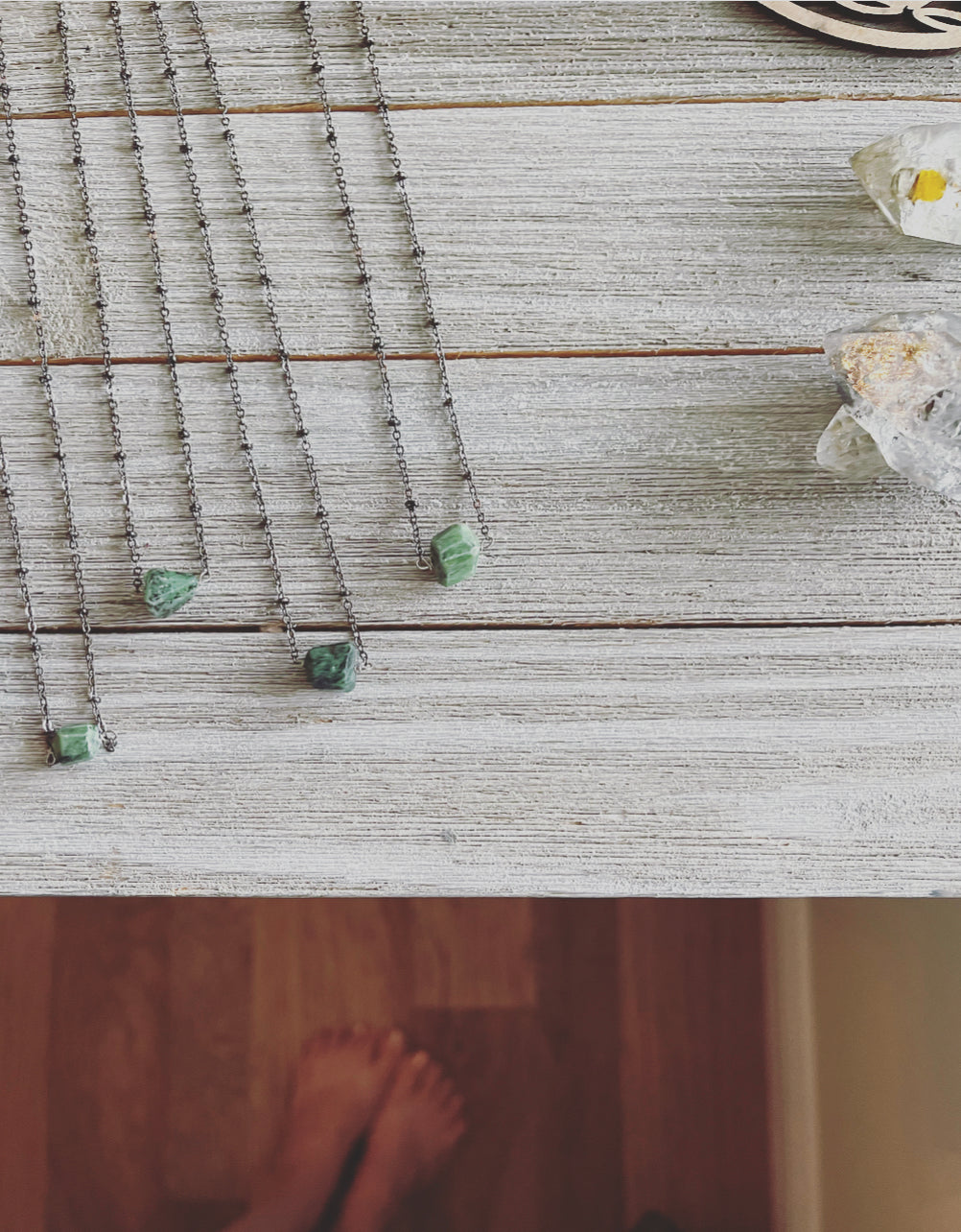 Zoisite necklace / Heart Chakra necklace / Gunmetal necklace / Spiritual jewelry  / Healing necklace / Wellness necklace