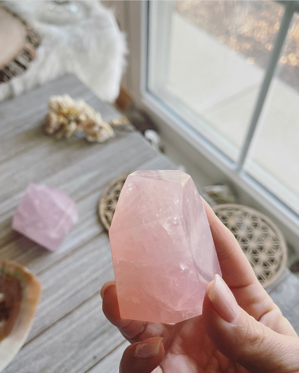 Rose Quartz Crystal Freeform